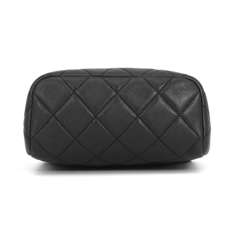 シャネル チェーンショルダーバッグ マトラッセ ココマーク ラムスキン フェイクパール AS3732 CHANEL バッグ 黒