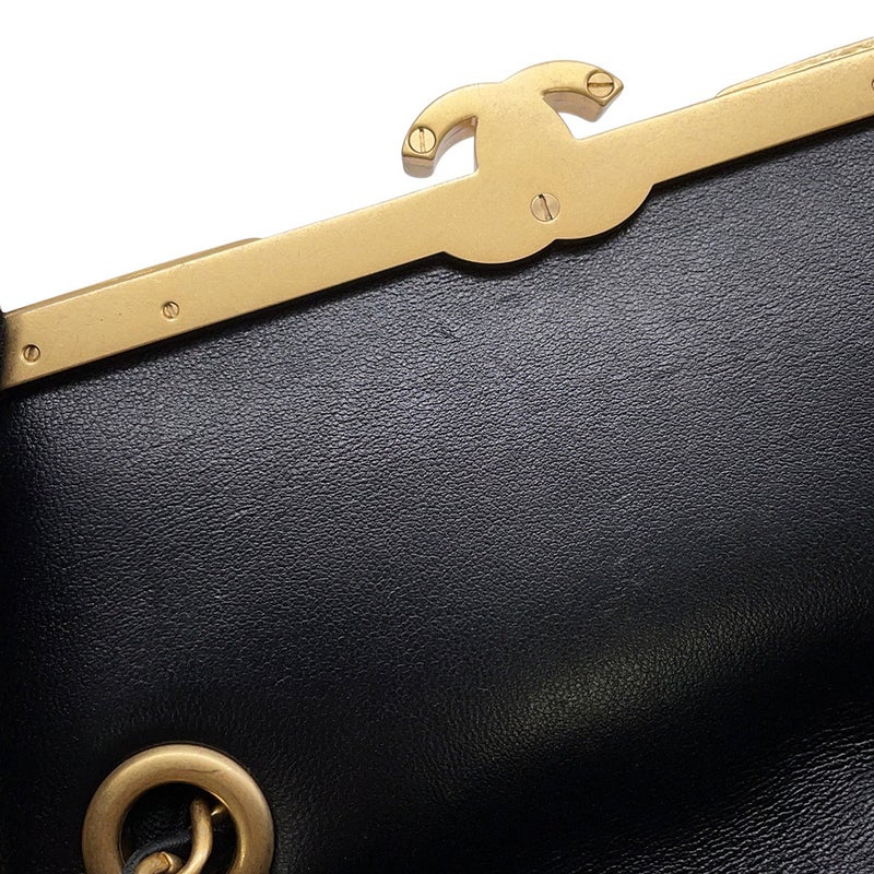 シャネル チェーンショルダーバッグ マトラッセ ココマーク ラムスキン フェイクパール AS3732 CHANEL バッグ 黒