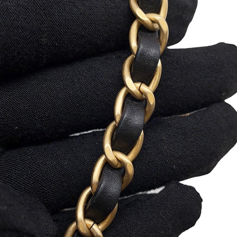 シャネル チェーンショルダーバッグ マトラッセ ココマーク ラムスキン フェイクパール AS3732 CHANEL バッグ 黒