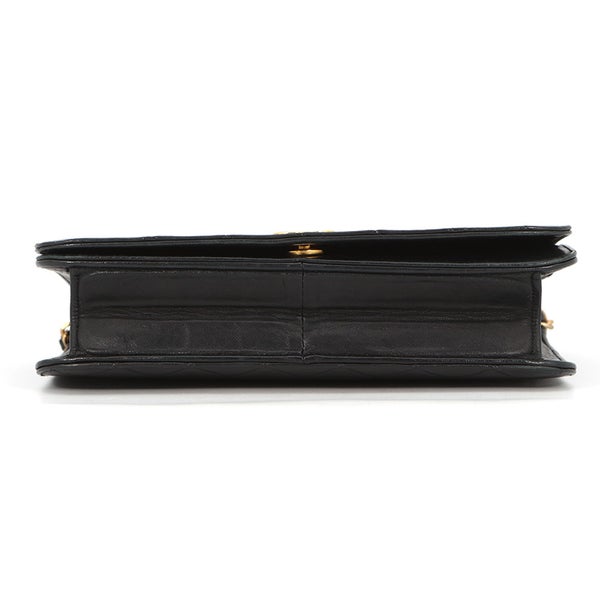 シャネル チェーンショルダーバッグ マトラッセ ココマーク ラムスキン CHANEL バッグ 黒
