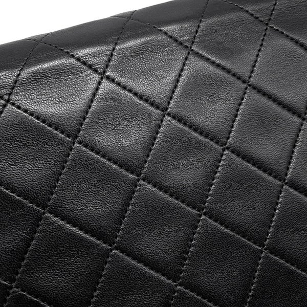 シャネル チェーンショルダーバッグ マトラッセ ココマーク ラムスキン CHANEL バッグ 黒