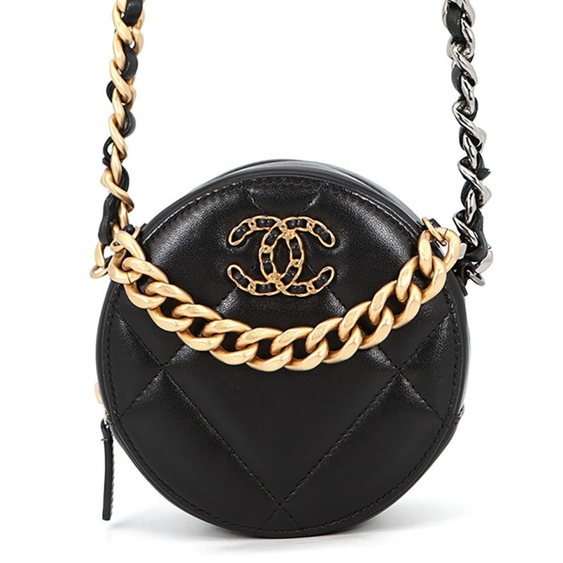シャネル チェーンショルダーバッグ シャネル19 マトラッセ ココマーク ラムスキン AP0945 CHANEL 黒