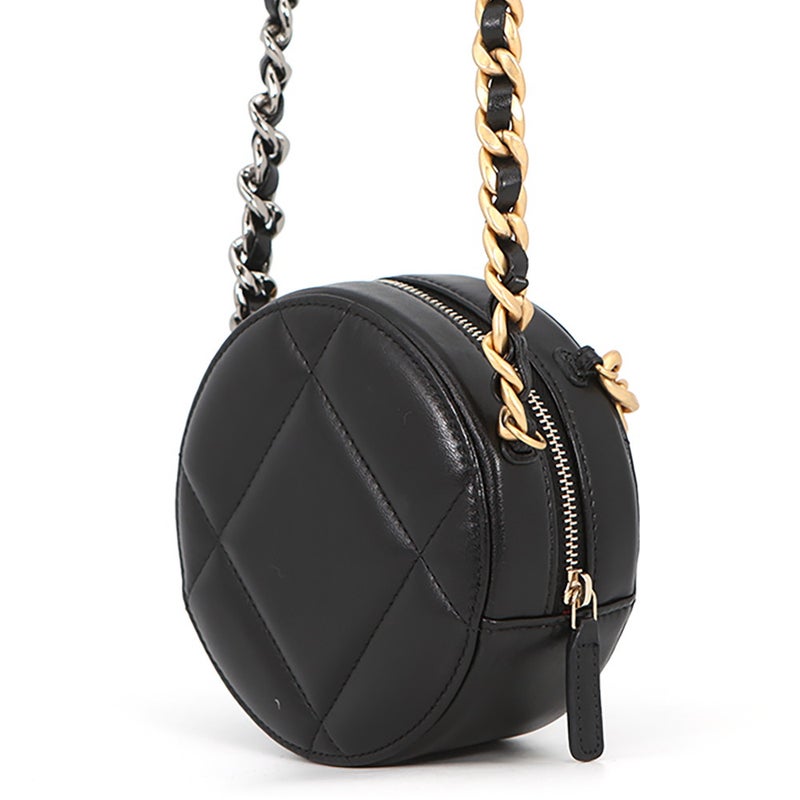 シャネル チェーンショルダーバッグ シャネル19 マトラッセ ココマーク ラムスキン AP0945 CHANEL 黒