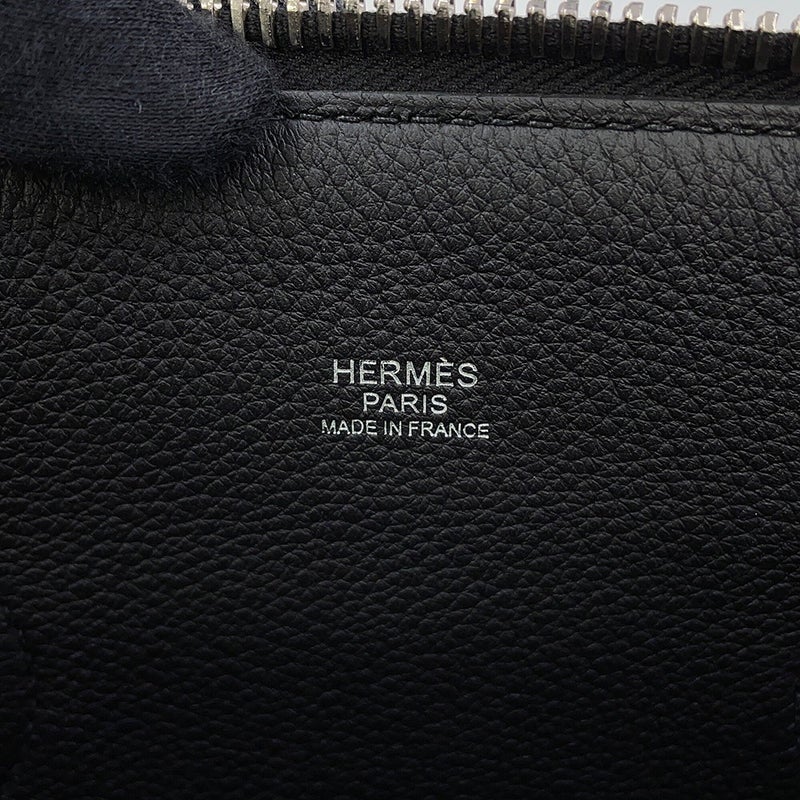 エルメス ハンドバッグ ボリード・ア・ドス ブラック/シルバー金具 トゴ W刻印 HERMES 2wayバッグ 黒