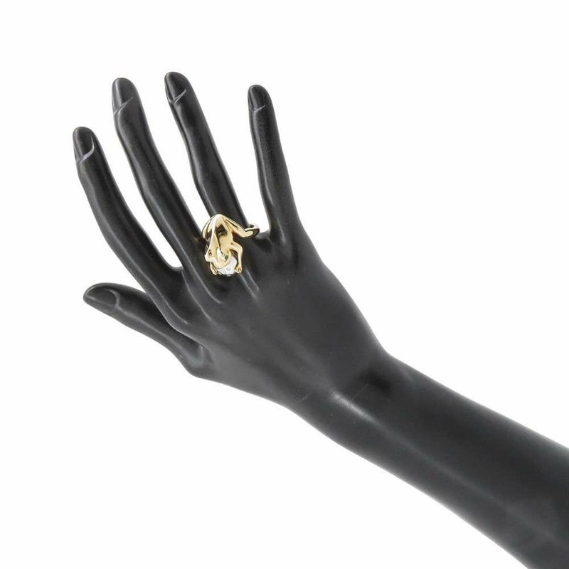 ブシュロン リング アニマルコレクション カエルモチーフ リング ダイヤ ツァボライト K18YG/K18WG リングサイズ51