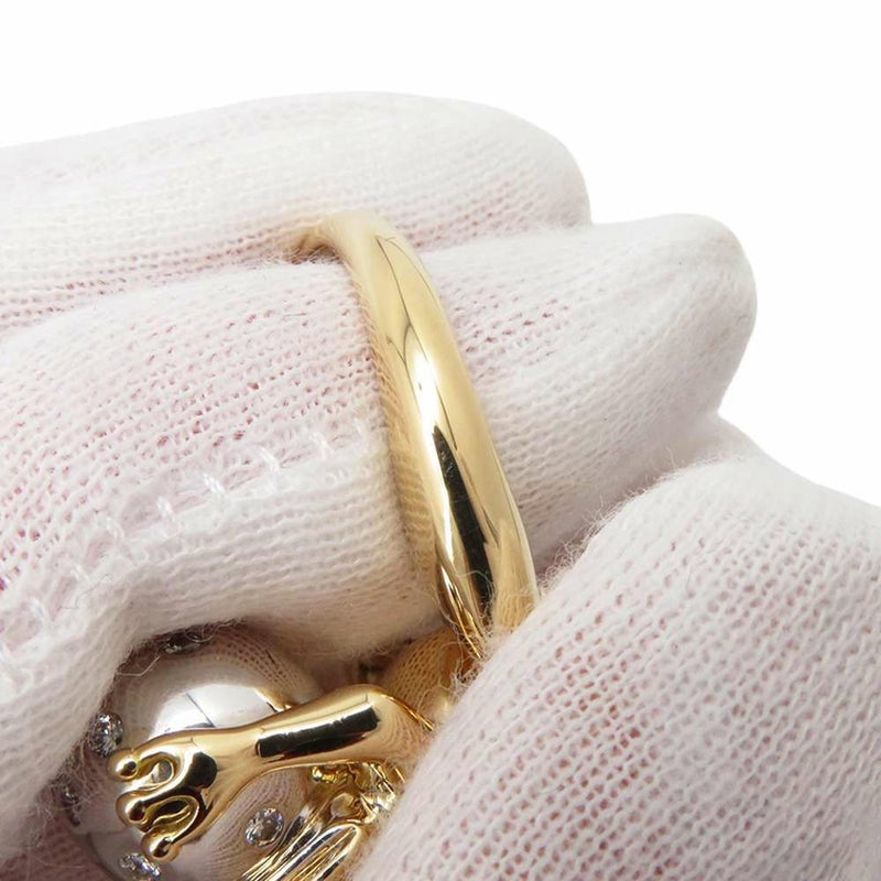 ブシュロン リング アニマルコレクション カエルモチーフ リング ダイヤ ツァボライト K18YG/K18WG リングサイズ51