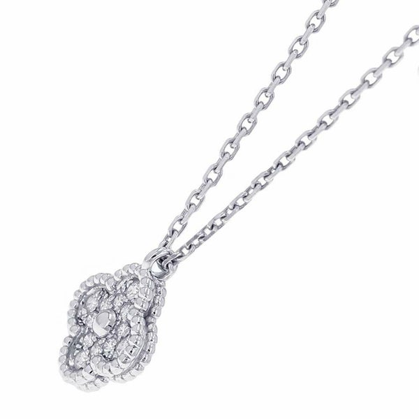 ヴァンクリ ネックレス スウィート アルハンブラ ペンダント ダイヤモンド 12P 0.08ct K18WGホワイトゴールド VCARO85900