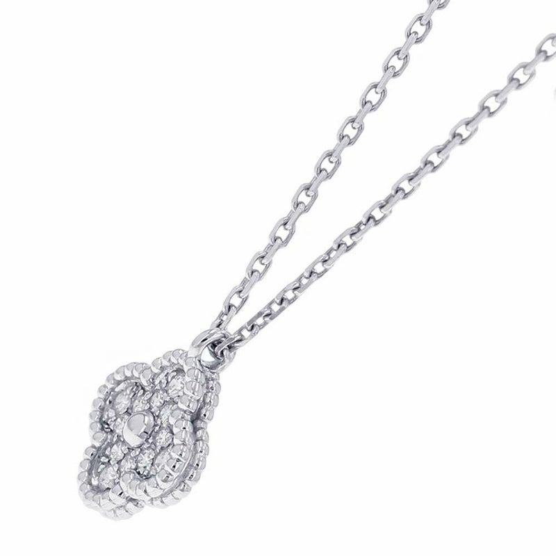 ヴァンクリ ネックレス スウィート アルハンブラ ペンダント ダイヤモンド 12P 0.08ct K18WGホワイトゴールド VCARO85900