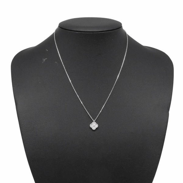 ヴァンクリ ネックレス スウィート アルハンブラ ペンダント ダイヤモンド 12P 0.08ct K18WGホワイトゴールド VCARO85900