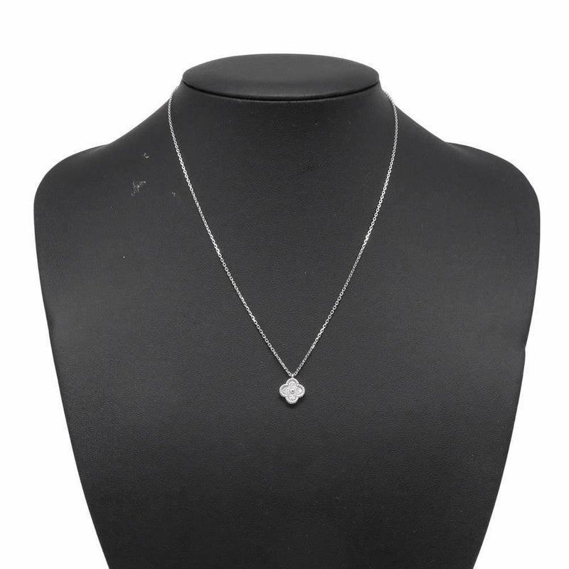 ヴァンクリ ネックレス スウィート アルハンブラ ペンダント ダイヤモンド 12P 0.08ct K18WGホワイトゴールド VCARO85900