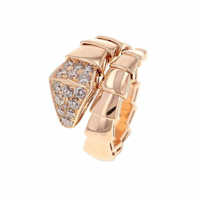 ブルガリ リング セルペンティ ヴァイパー ダイヤモンド 0.53ct K18PGピンクゴールド リングサイズM BVLGARI 指輪 ジュエリー
