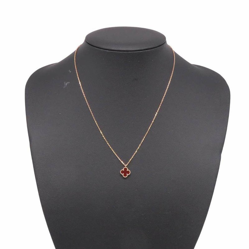 ヴァンクリーフ＆アーペル ネックレス スウィート アルハンブラ ペンダント カーネリアン K18PGピンクゴールド VCARN59M00