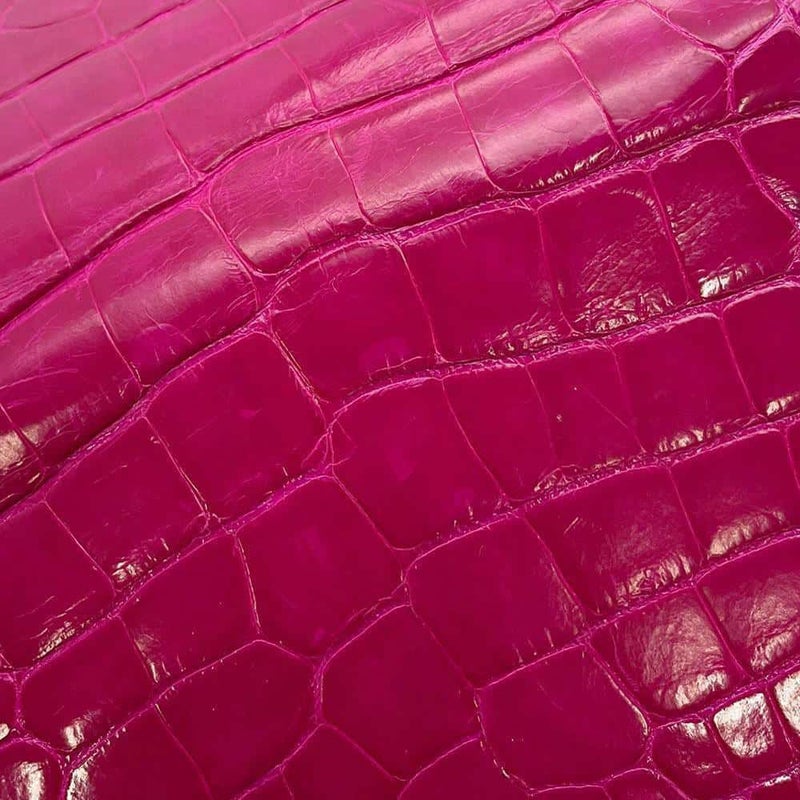 エルメス 長財布 ベアンスフレ ローズシェヘラザード/シルバー金具 アリゲーターシャイン D刻印 HERMES 財布