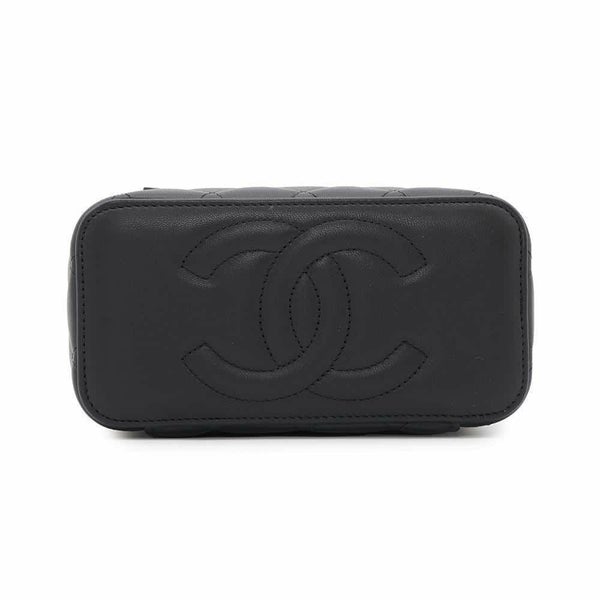 シャネル チェーンショルダーバッグ マトラッセ ココマーク ヴァニティケース ラムスキン AP2199 CHANEL 黒