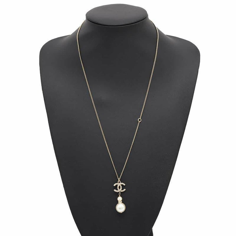 シャネル ネックレス ココマーク フェイクパール ラインストーン B18 B A53161 CHANEL アクセサリー