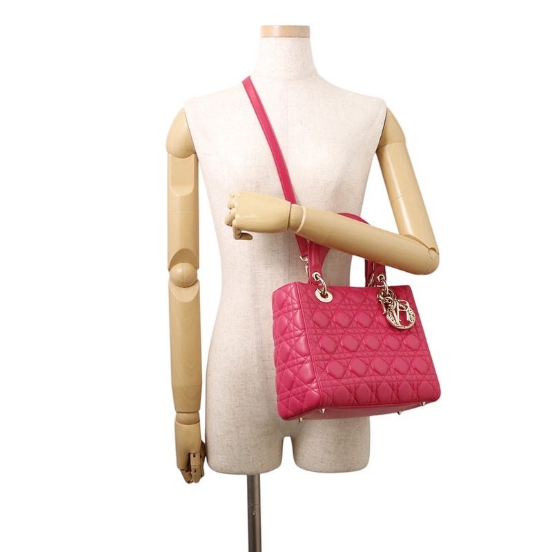 クリスチャン・ディオール ハンドバッグ カナージュ レディディオール ミディアム レザー Christian Dior 2way