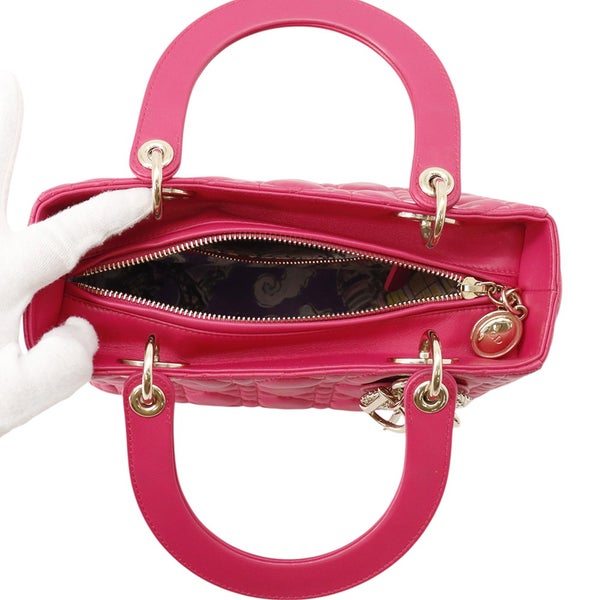 クリスチャン・ディオール ハンドバッグ カナージュ レディディオール ミディアム レザー Christian Dior 2way