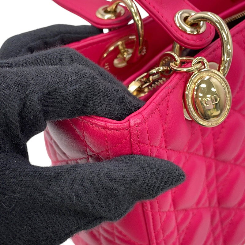 クリスチャン・ディオール ハンドバッグ カナージュ レディディオール ミディアム レザー Christian Dior 2way