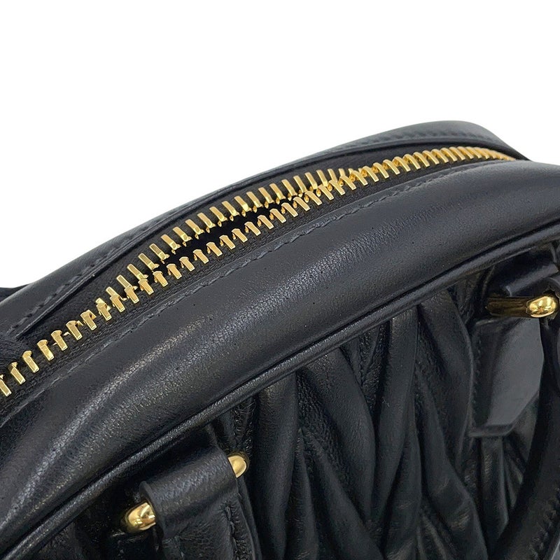 ミュウミュウ ハンドバッグ アルカディ マテラッセ ナッパレザー 5BB123 Miu Miu 2way 黒