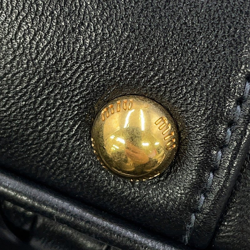 ミュウミュウ ハンドバッグ アルカディ マテラッセ ナッパレザー 5BB123 Miu Miu 2way 黒