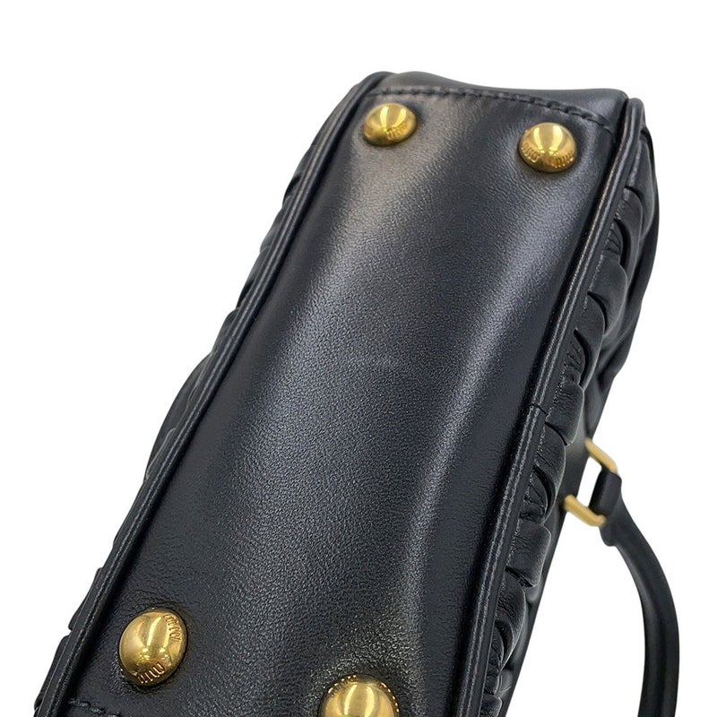 ミュウミュウ ハンドバッグ アルカディ マテラッセ ナッパレザー 5BB123 Miu Miu 2way 黒