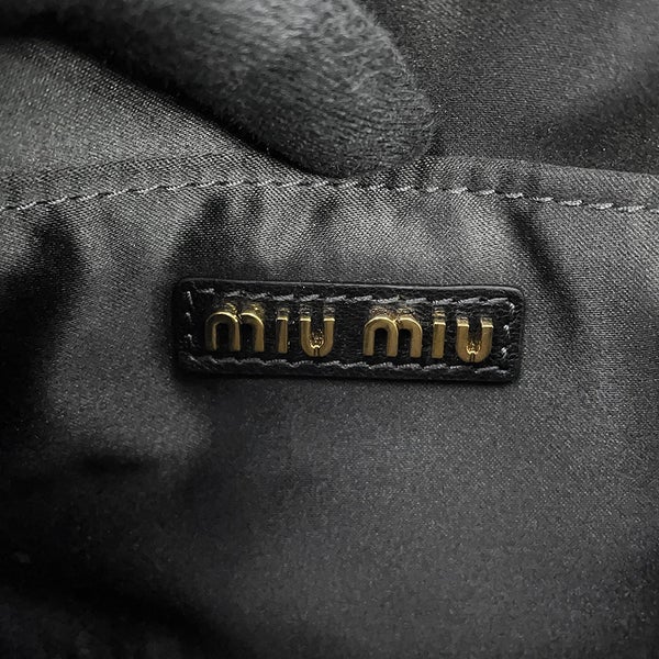 ミュウミュウ ハンドバッグ アルカディ マテラッセ ナッパレザー 5BB123 Miu Miu 2way 黒