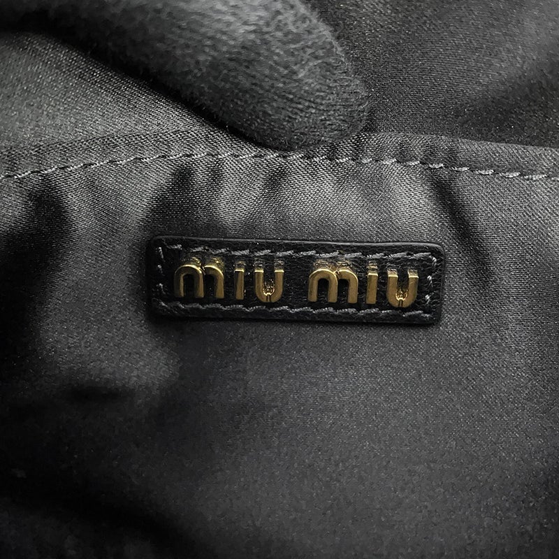 ミュウミュウ ハンドバッグ アルカディ マテラッセ ナッパレザー 5BB123 Miu Miu 2way 黒