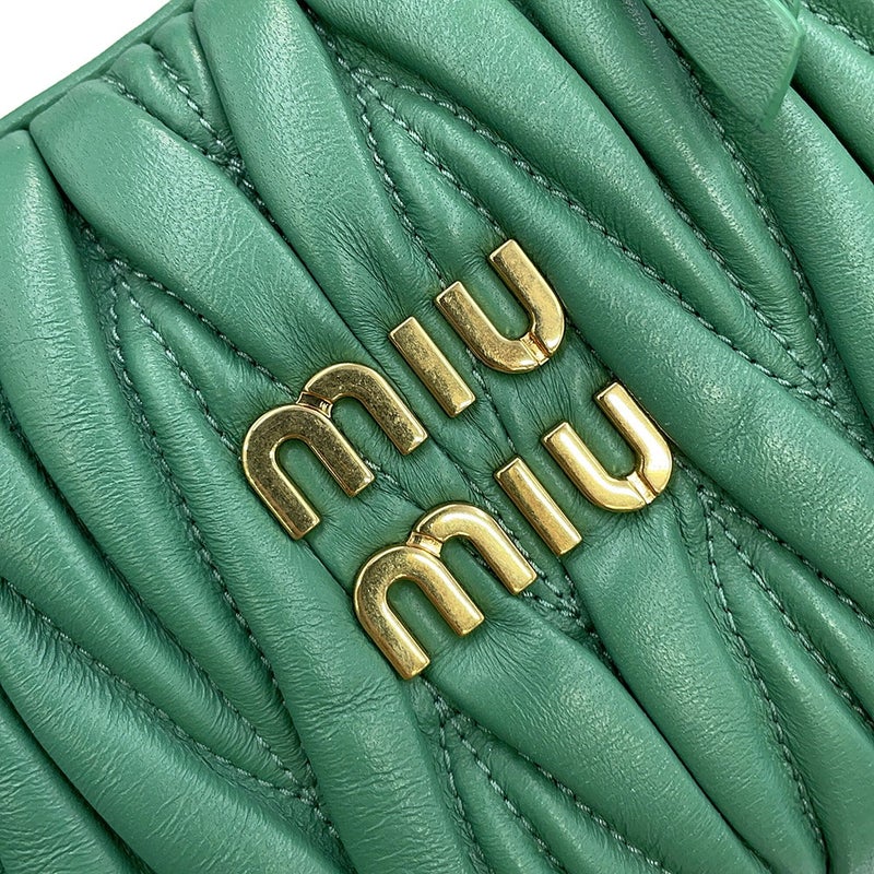 ミュウミュウ ハンドバッグ マテラッセ ワンダー マテラッセ  ホーボーバッグ ナッパレザー 5BC125 Miu Miu 2way