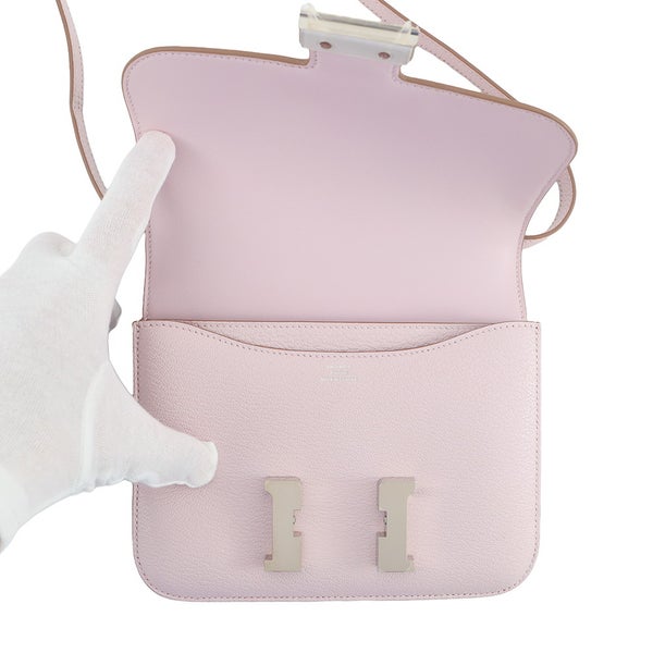 エルメス ショルダーバッグ ミニ コンスタンス3 ミロワール モーヴペール/シルバー金具 シェブルミゾル B刻印 HERMES