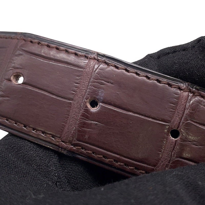 エルメス ベルト コンスタンス ダークブラウン/ブラウン/マットシルバー金具 ポロサスマット/レザー □C刻印 サイズ60