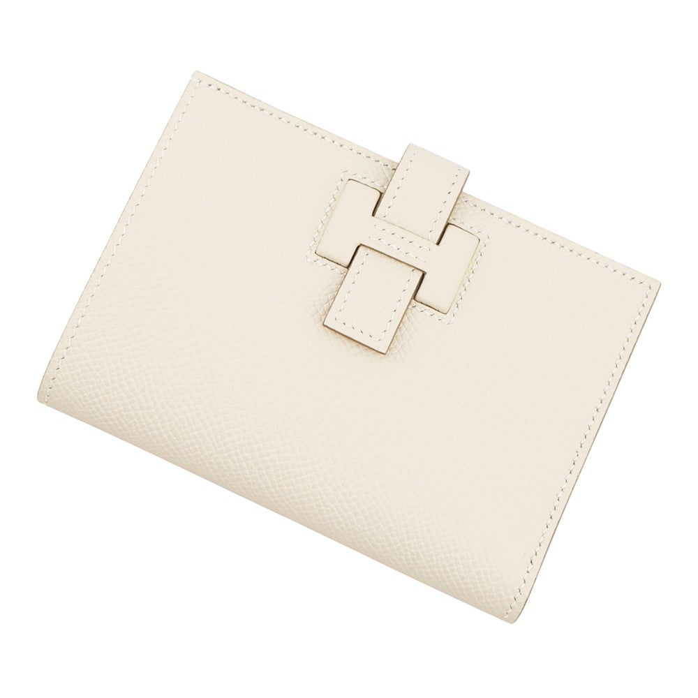 エルメス 二つ折り財布 Hパッサン コンパクト クレ/シルバー金具