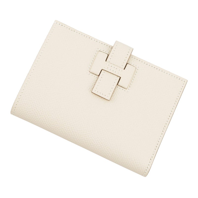 エルメス 二つ折り財布 Hパッサン コンパクト クレ/シルバー金具 エプソン W刻印 財布