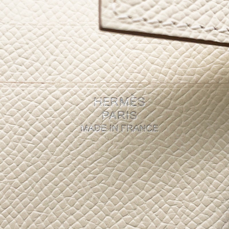 エルメス 二つ折り財布 Hパッサン コンパクト クレ/シルバー金具 エプソン W刻印 財布
