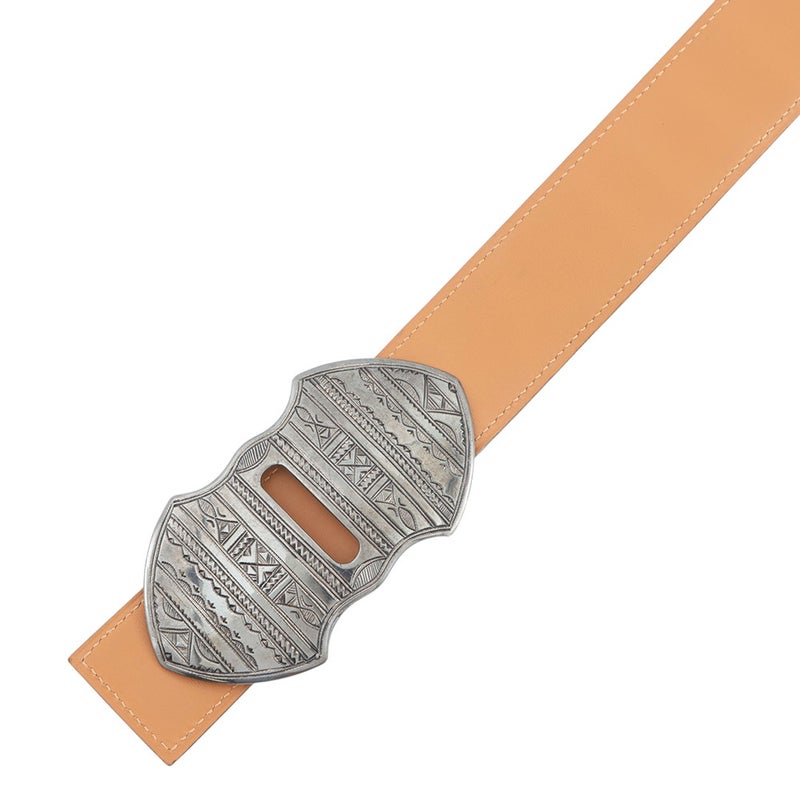エルメス ベルト トゥアレグ ブルー/ゴールド/クローム金具 アリゲーター/スイフト □C刻印 サイズ70