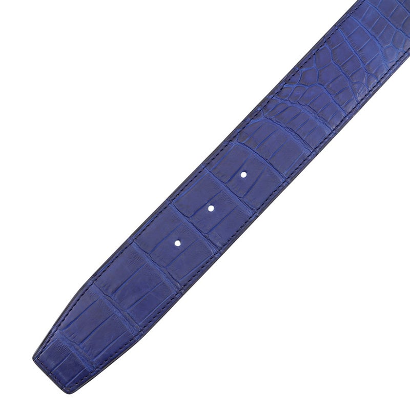 エルメス ベルト トゥアレグ ブルー/ゴールド/クローム金具 アリゲーター/スイフト □C刻印 サイズ70