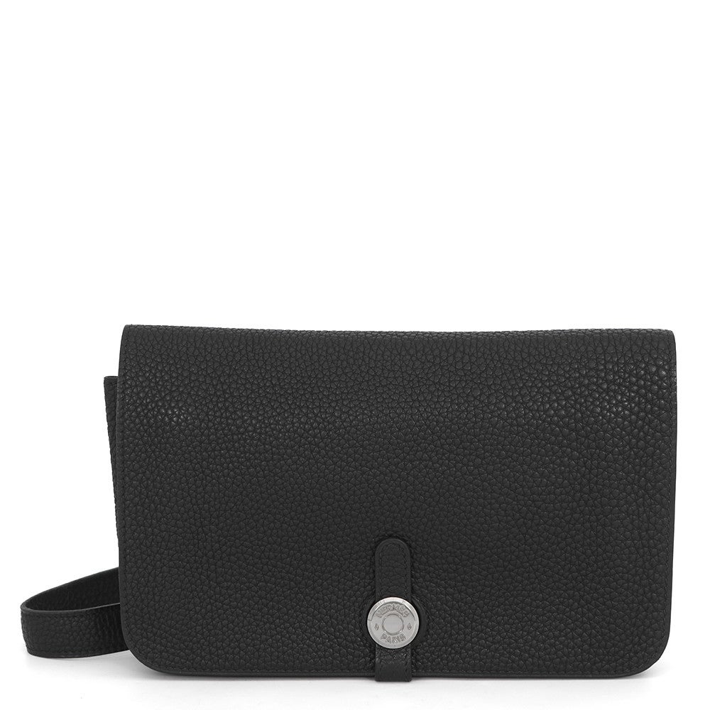 HERMES エルメス ドゴン トゴ レザー ボディバッグ ウエストバッグ 黒 エルメス ウエストバッグ ドゴン ブラック/シルバー金具 トゴ | 中古