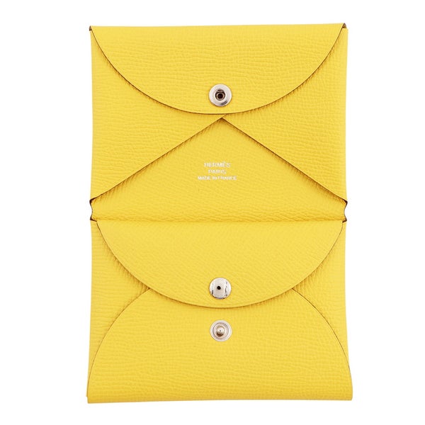 エルメス コインケース カルヴィ デュオ ジョーヌナプル/シルバー金具 エプソン U刻印 財布