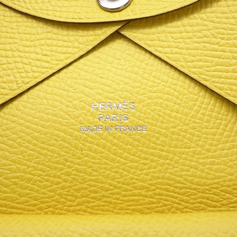 エルメス コインケース カルヴィ デュオ ジョーヌナプル/シルバー金具 エプソン U刻印 財布