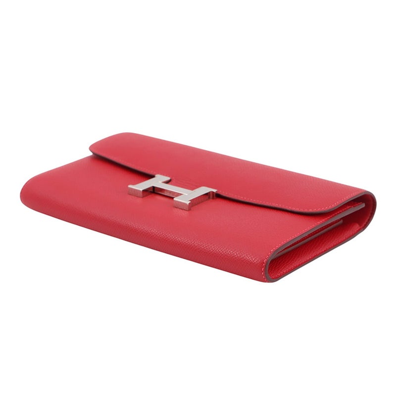 エルメス 長財布 コンスタンス ロング  ルージュカザック/シルバー金具 エプソン □P刻印 HERMES 財布