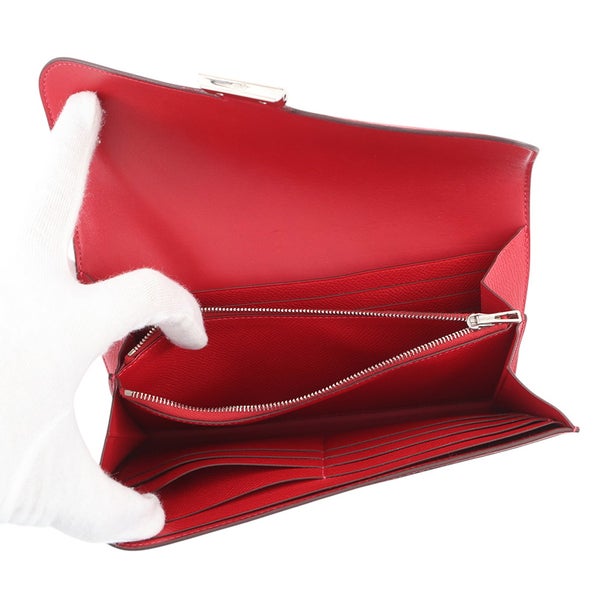 エルメス 長財布 コンスタンス ロング  ルージュカザック/シルバー金具 エプソン □P刻印 HERMES 財布