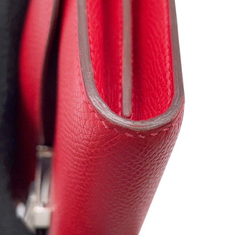 エルメス 長財布 コンスタンス ロング  ルージュカザック/シルバー金具 エプソン □P刻印 HERMES 財布