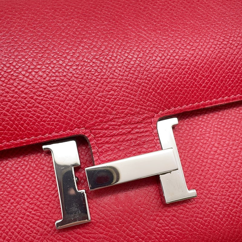 エルメス 長財布 コンスタンス ロング  ルージュカザック/シルバー金具 エプソン □P刻印 HERMES 財布