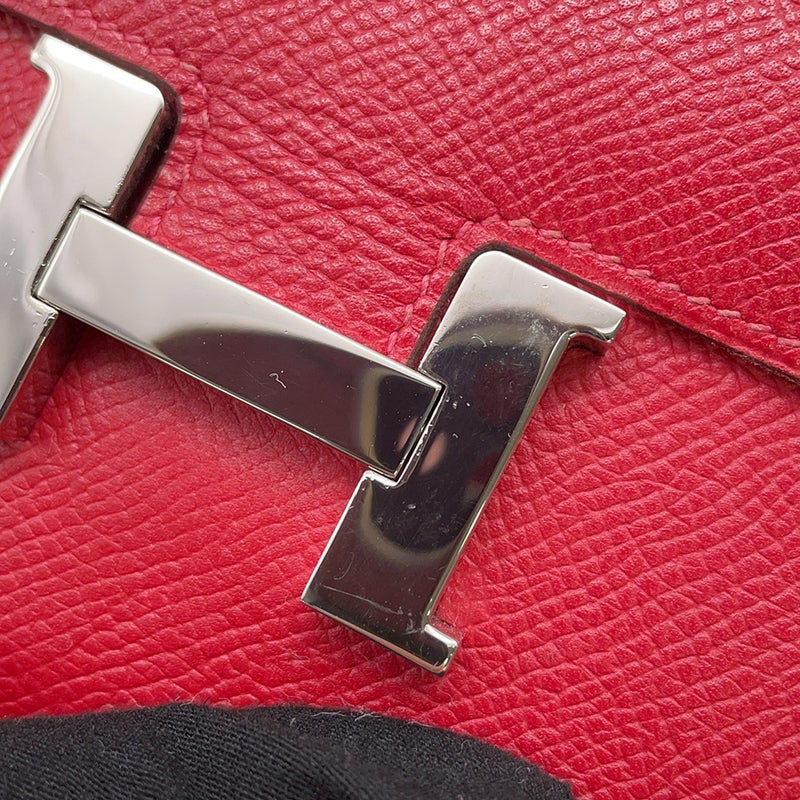 エルメス 長財布 コンスタンス ロング  ルージュカザック/シルバー金具 エプソン □P刻印 HERMES 財布