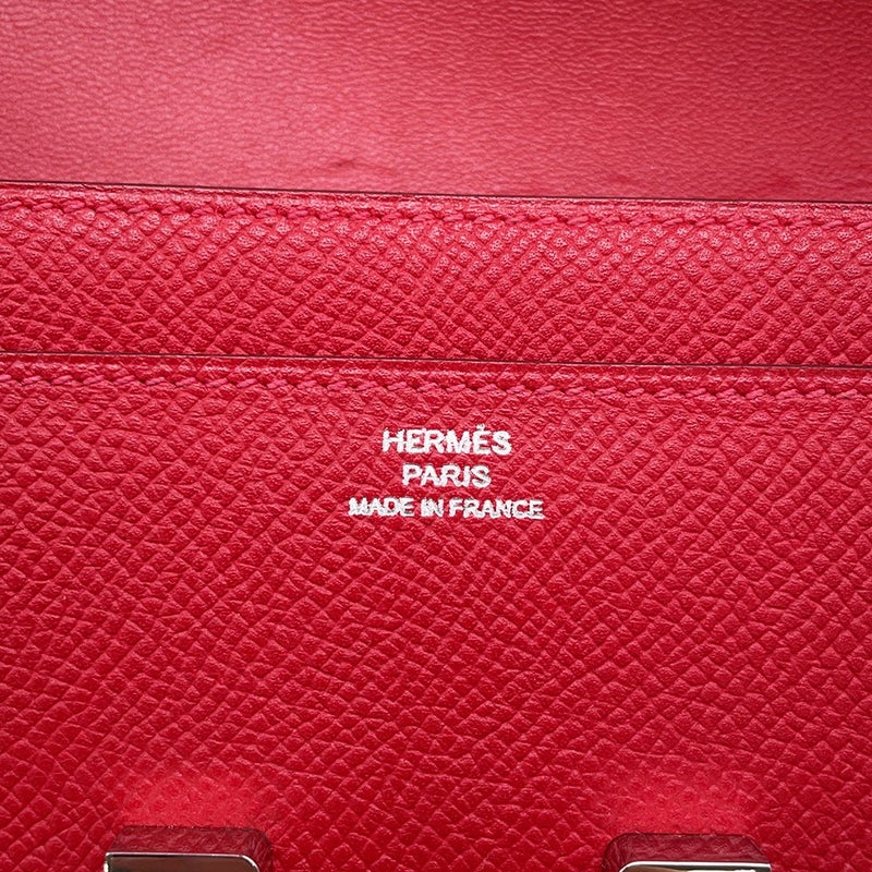 エルメス 長財布 コンスタンス ロング  ルージュカザック/シルバー金具 エプソン □P刻印 HERMES 財布