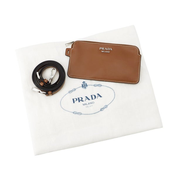 プラダ ショルダーバッグ タンブールバケット ロゴ カーフレザー 1BE050 PRADA 2way