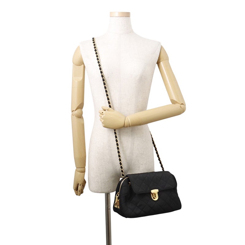 プラダ チェーンショルダーバッグ キルティング ナイロン BR4965 PRADA バッグ 黒