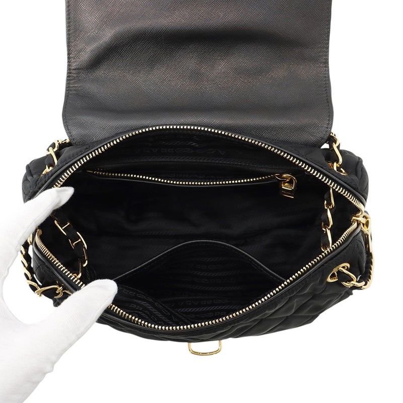 プラダ チェーンショルダーバッグ キルティング ナイロン BR4965 PRADA バッグ 黒