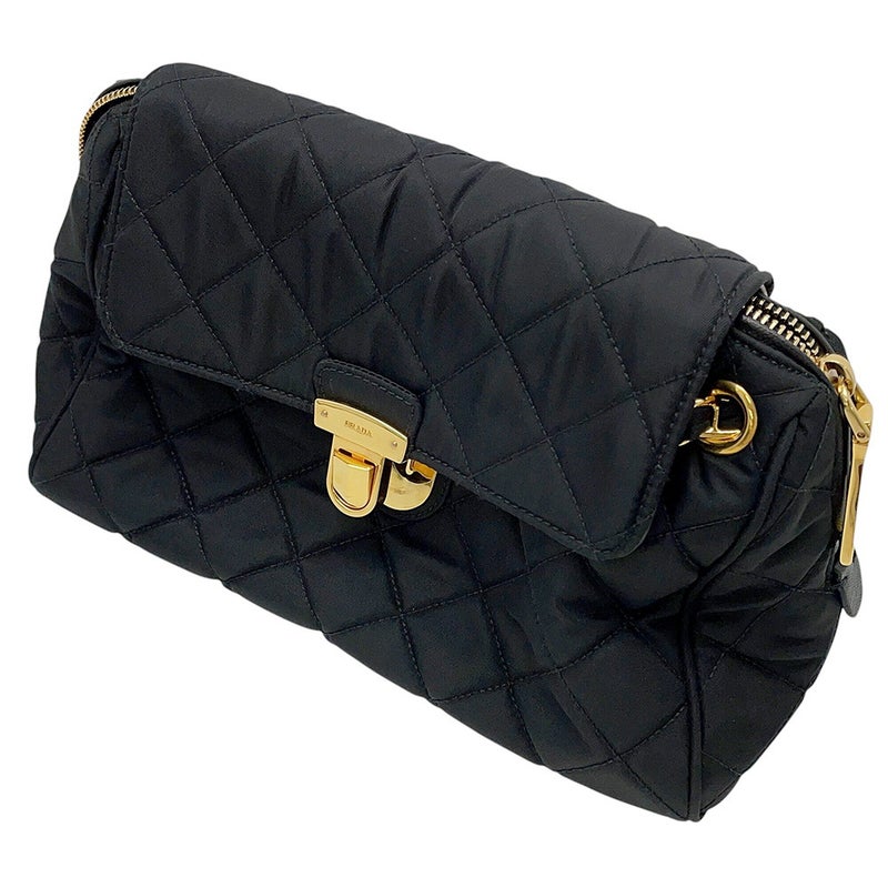プラダ チェーンショルダーバッグ キルティング ナイロン BR4965 PRADA バッグ 黒