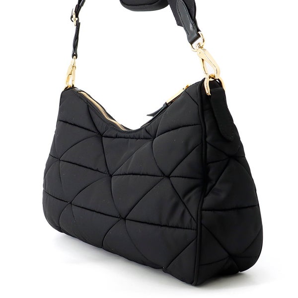 プラダ ショルダーバッグ キルティング トライアングルロゴ ナイロン 1BC232 PRADA 黒