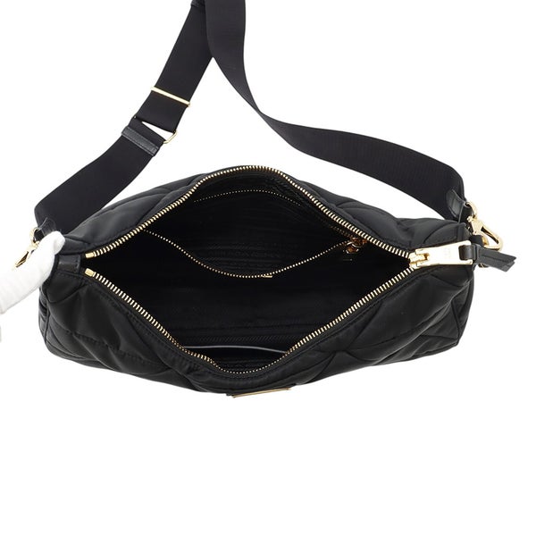 プラダ ショルダーバッグ キルティング トライアングルロゴ ナイロン 1BC232 PRADA 黒